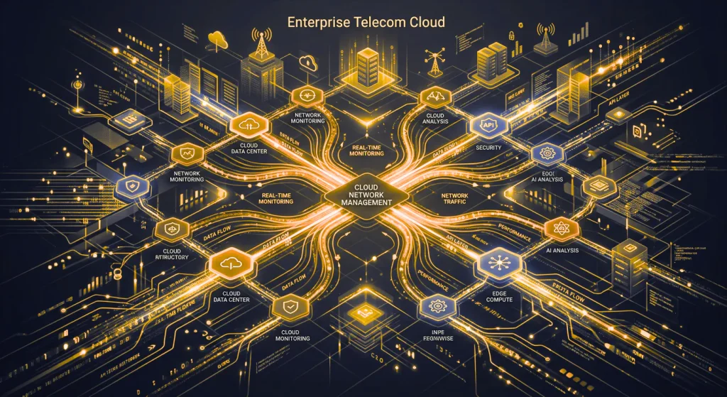 enterprise telecom cloud network management_abstract data flow guide